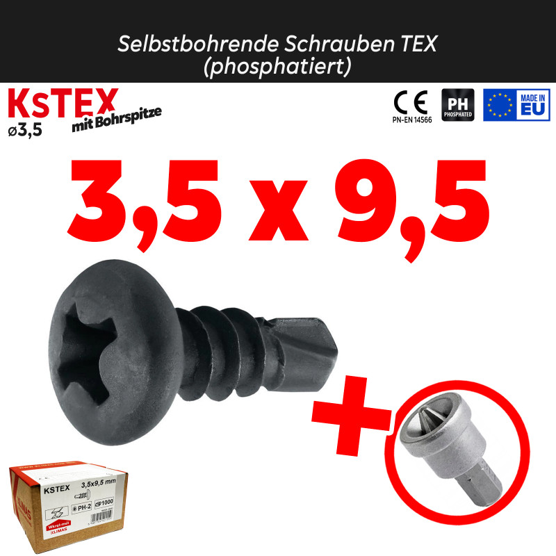 Selbstbohrende Schraube des Typs TEX